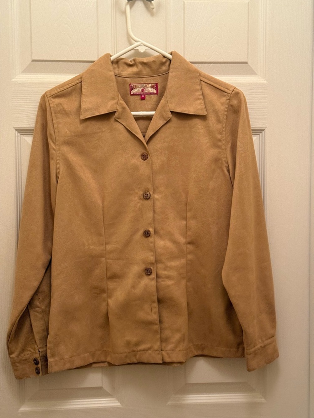 Vintage Caribbean Joe Suede Tan Button Down Shirt